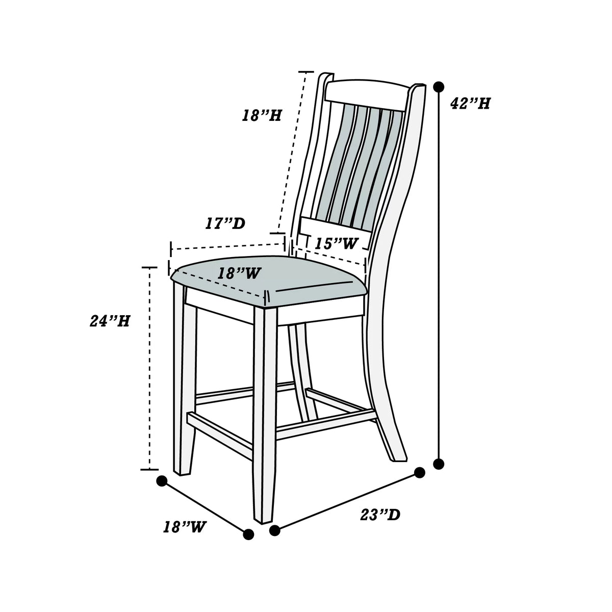 6-Seats Counter Height Dining Set