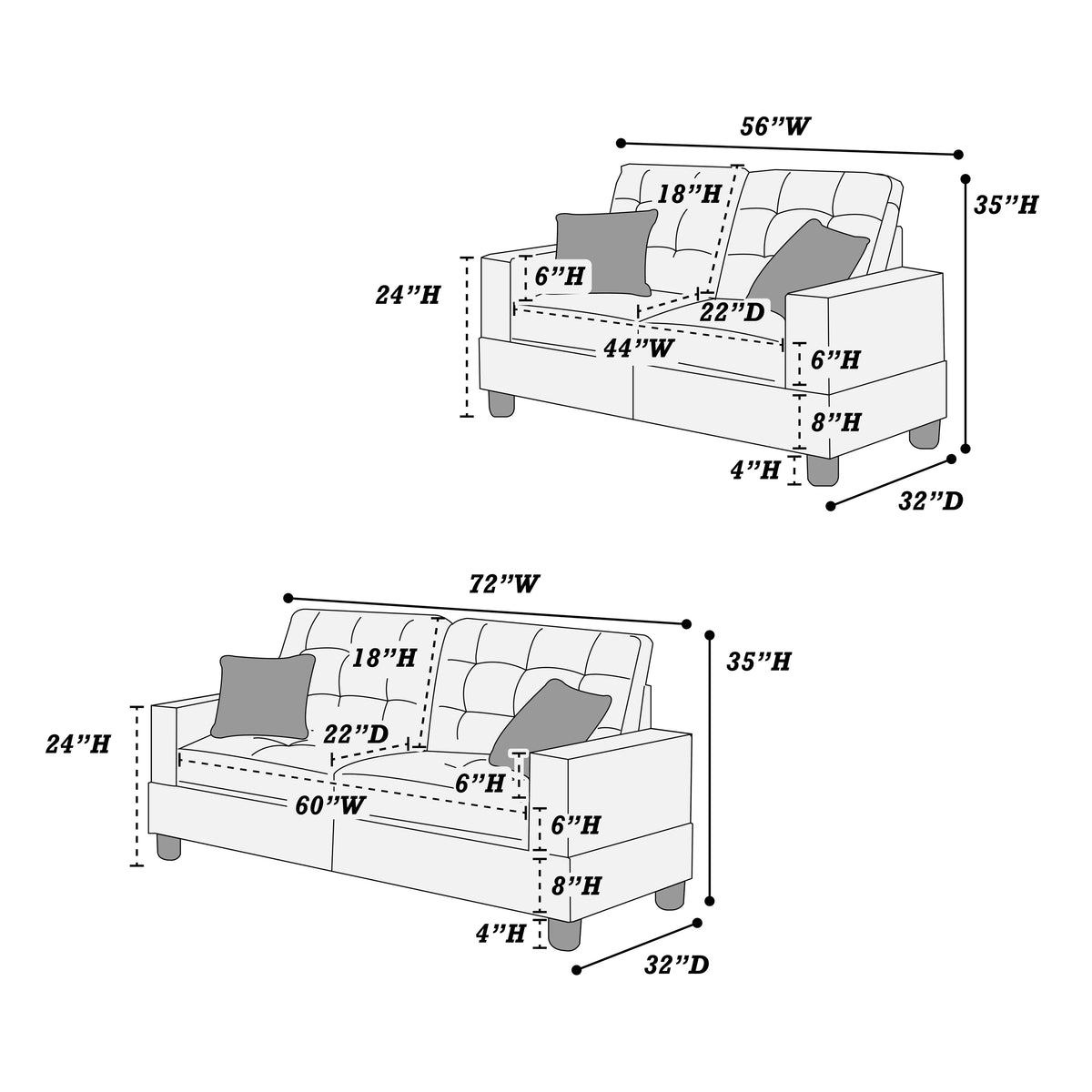 2-Pieces Sofa Set