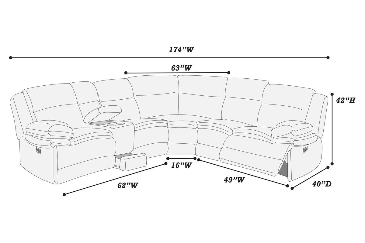 Manual & Power Mechanism Reclining Sectional Sofa