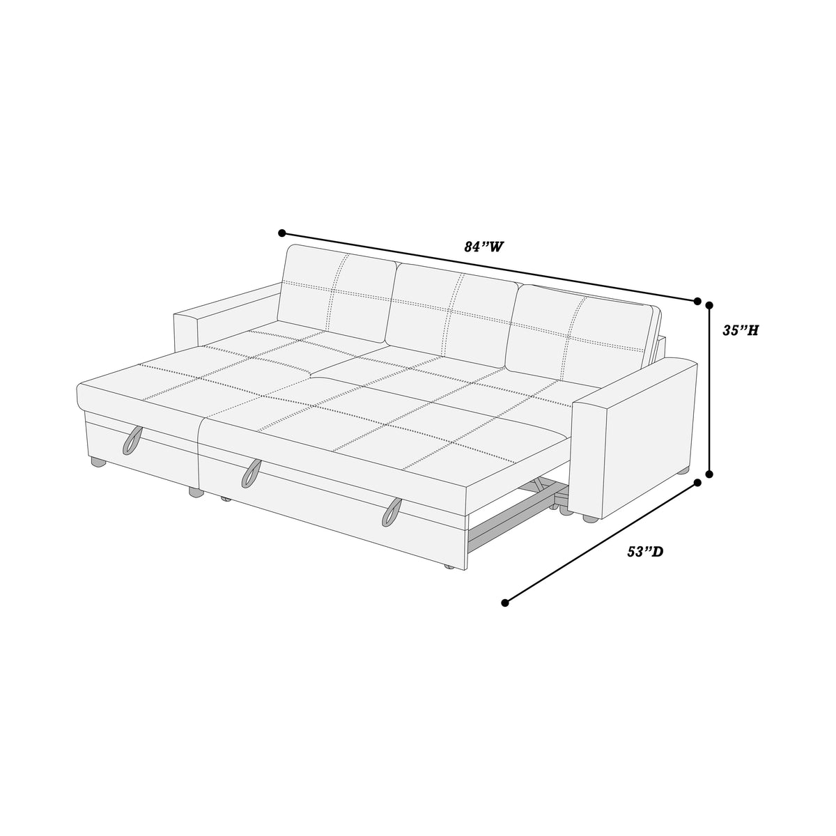2-Pieces Reversible Convertible Sectional Sofa