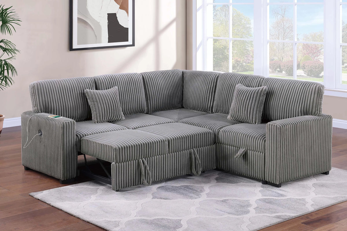 3-Pieces Reversible Convertible Sectional Sofa