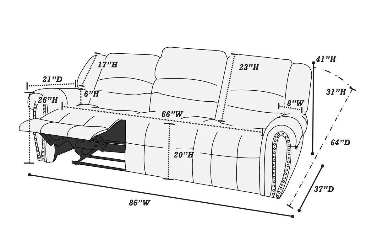 Manual Mechanism Reclining Sofa