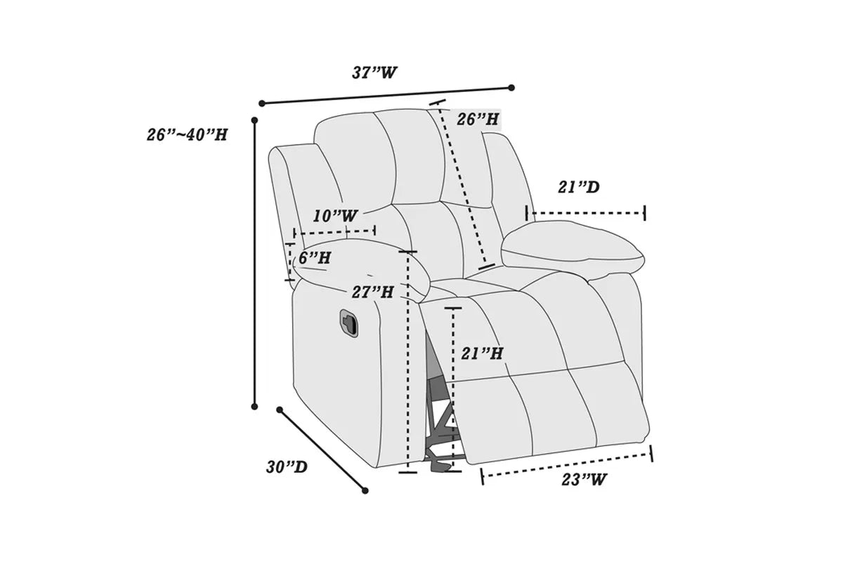 Manual Mechanism Single Rocker Recliner