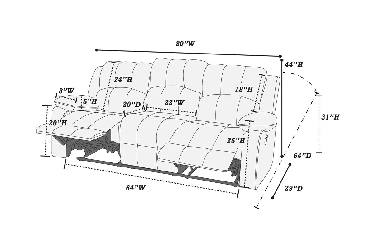 Manual Recling Sofa