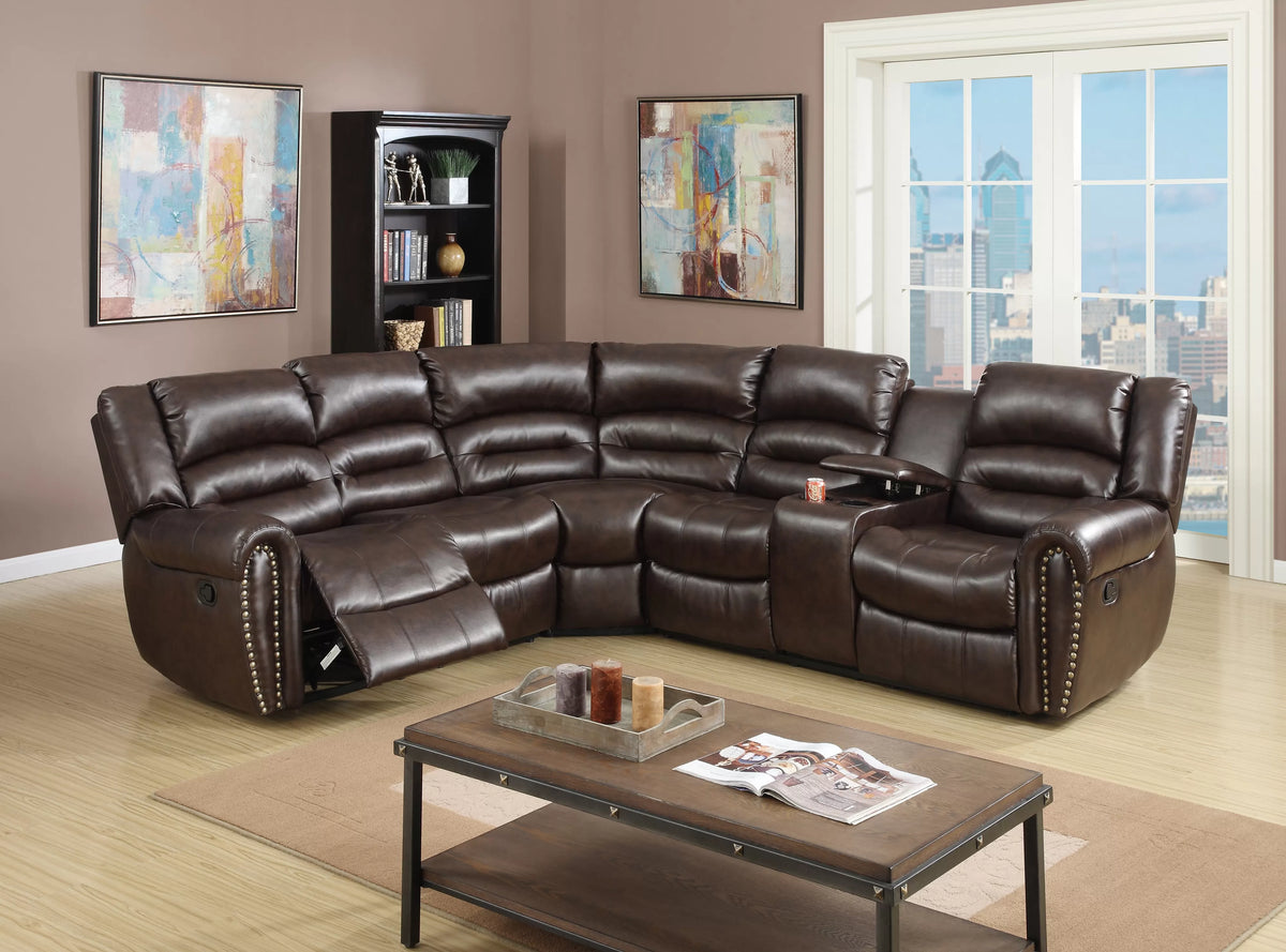 Manual & Power Mechanism Reclining Sectional Sofa