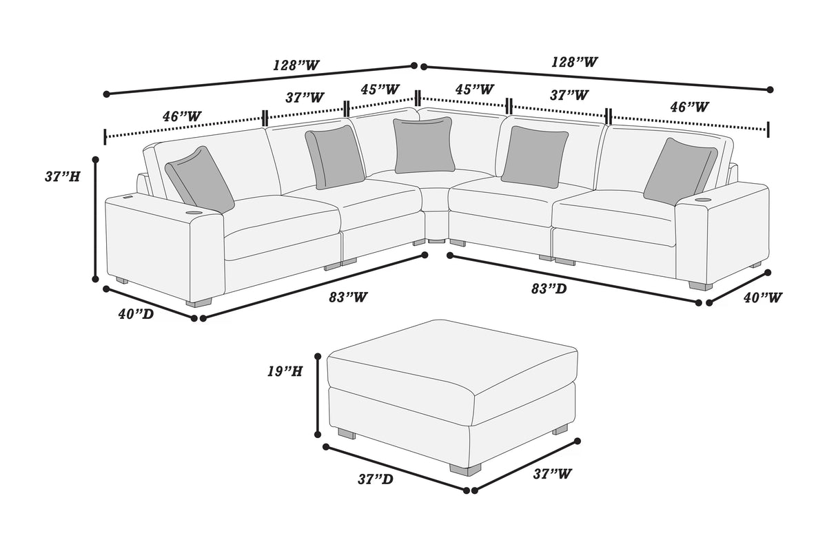 6 to 7-Pieces XL Modular Sectional Sofa Set