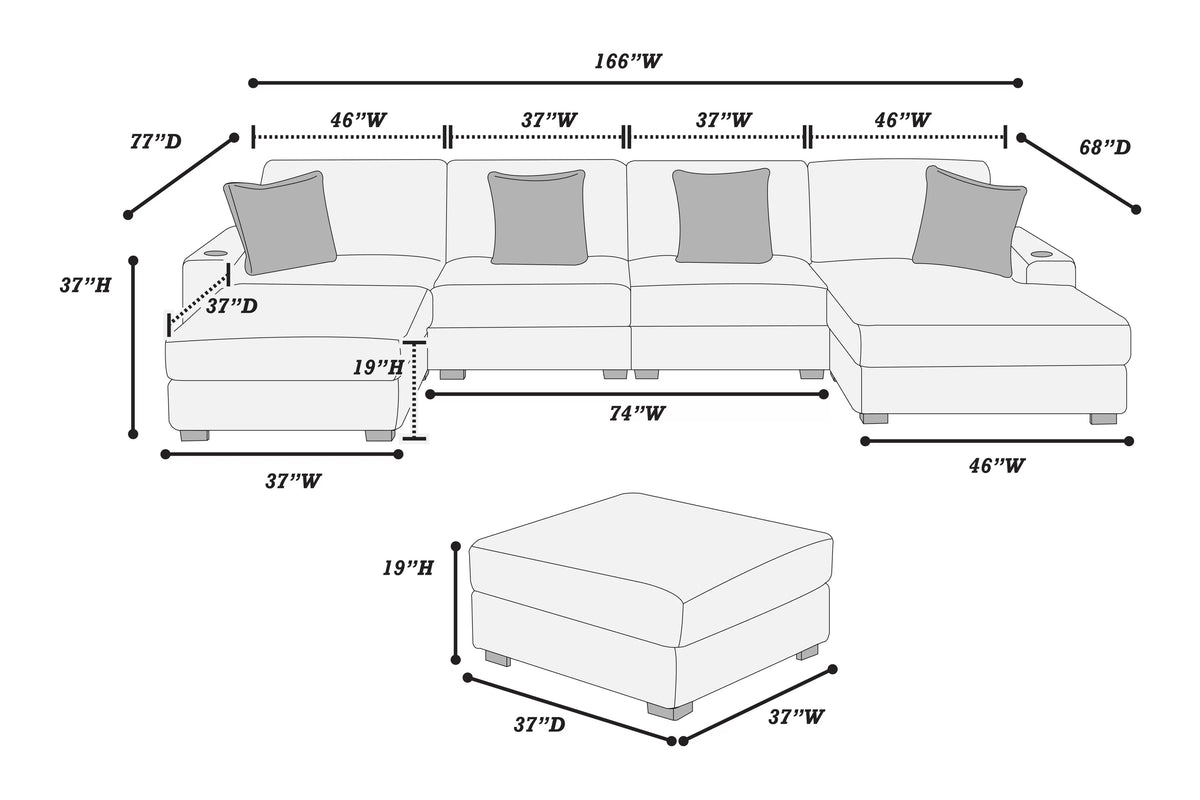 6 to 7-Pieces XL Modular Sectional Sofa Set