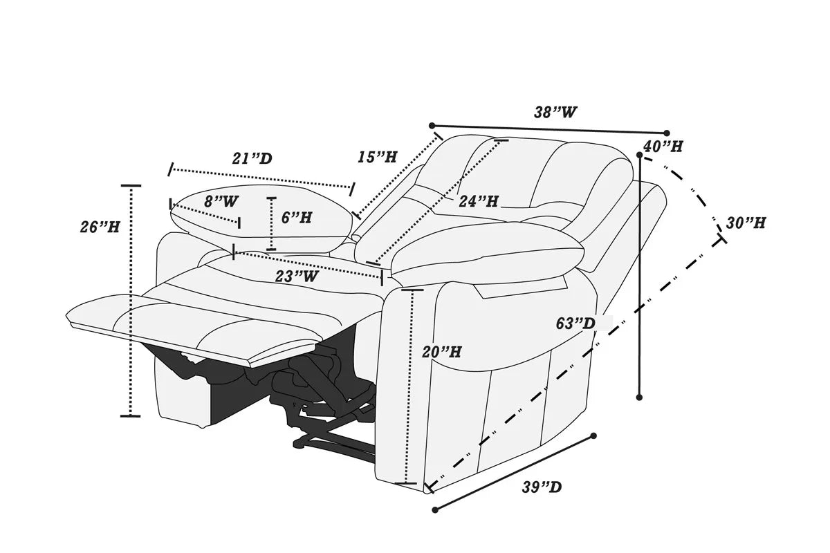 Manual Mechanism Single Glider Recliner