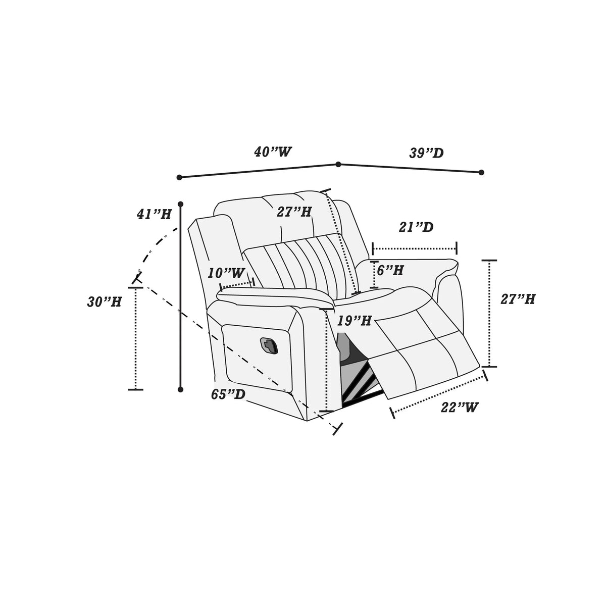 Manual Mechanism Single Glider Recliner