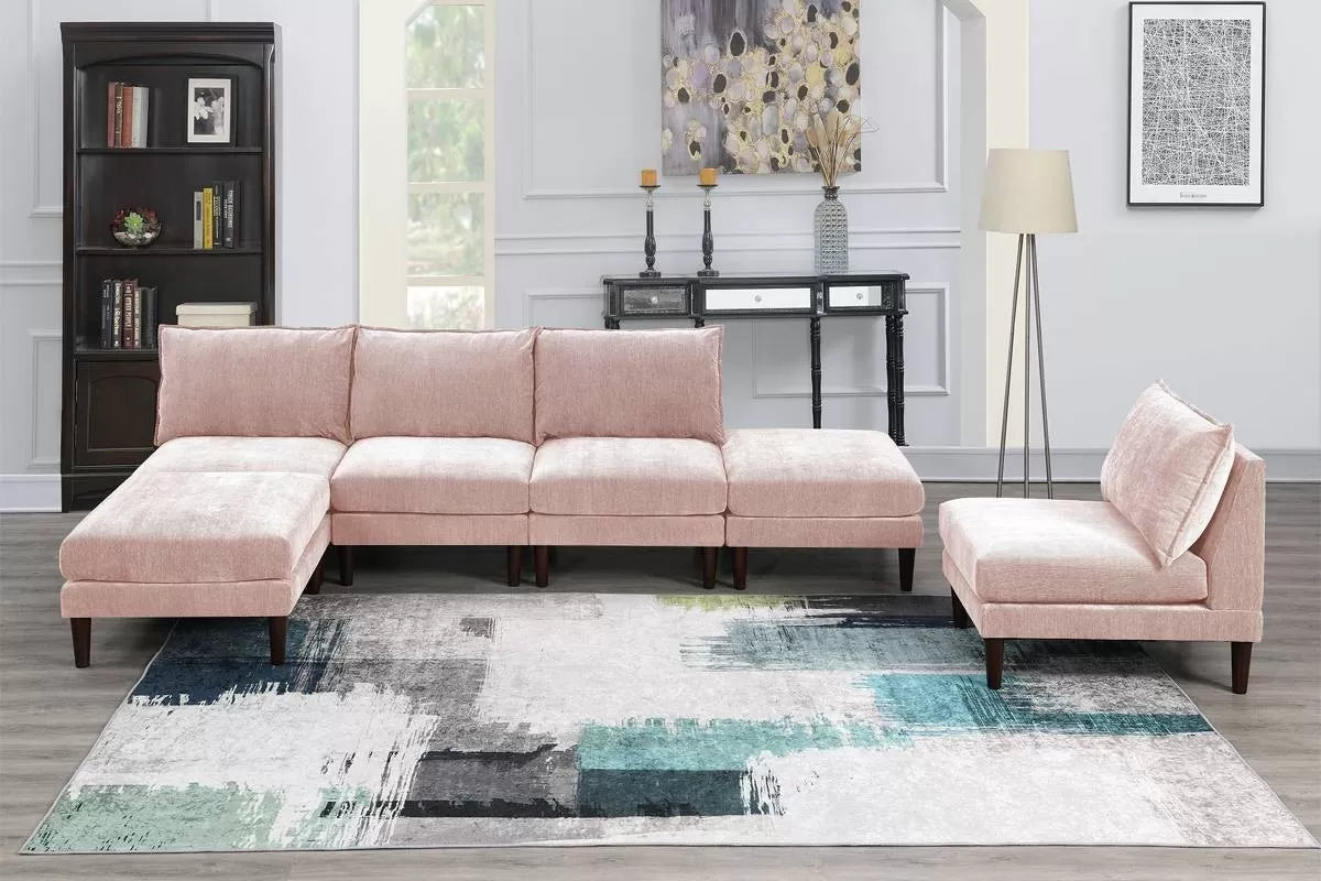5 to 6-Pieces Modular Sectional Sofa Set