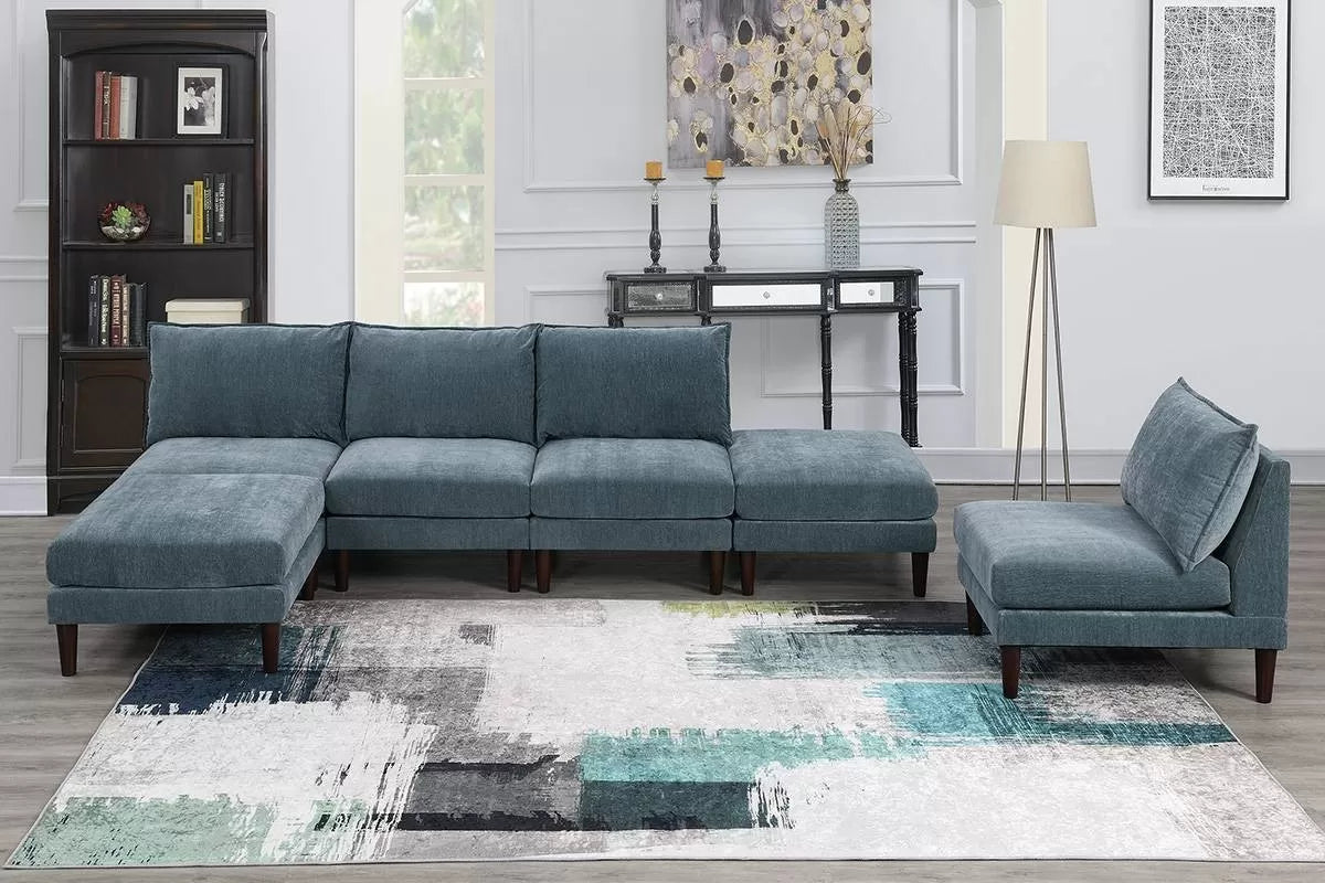 5 to 6-Pieces Modular Sectional Sofa Set