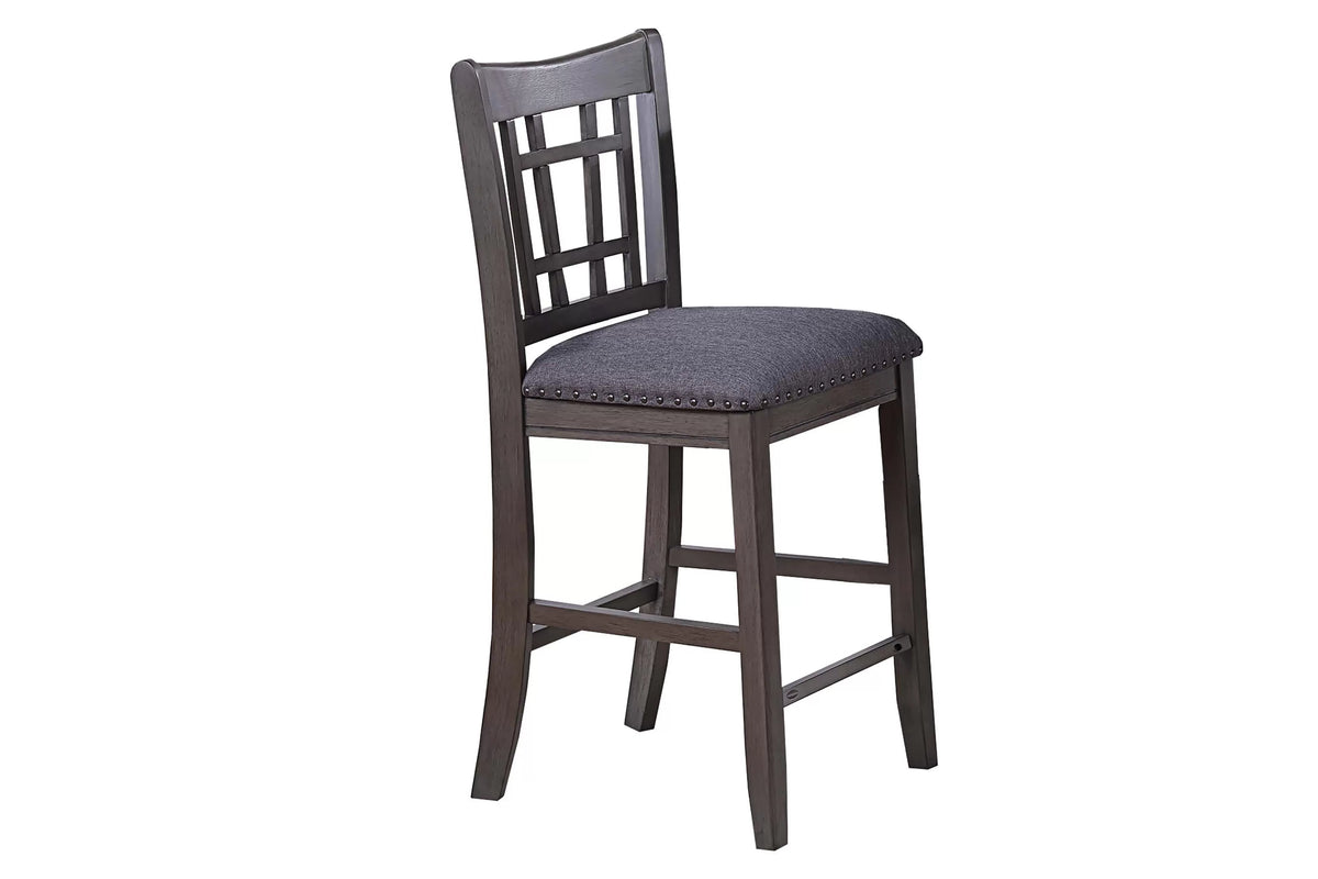 Casual Counter Height Table Set-Built in Leaf + Under-Table Shelf (Table + 4 Chairs)