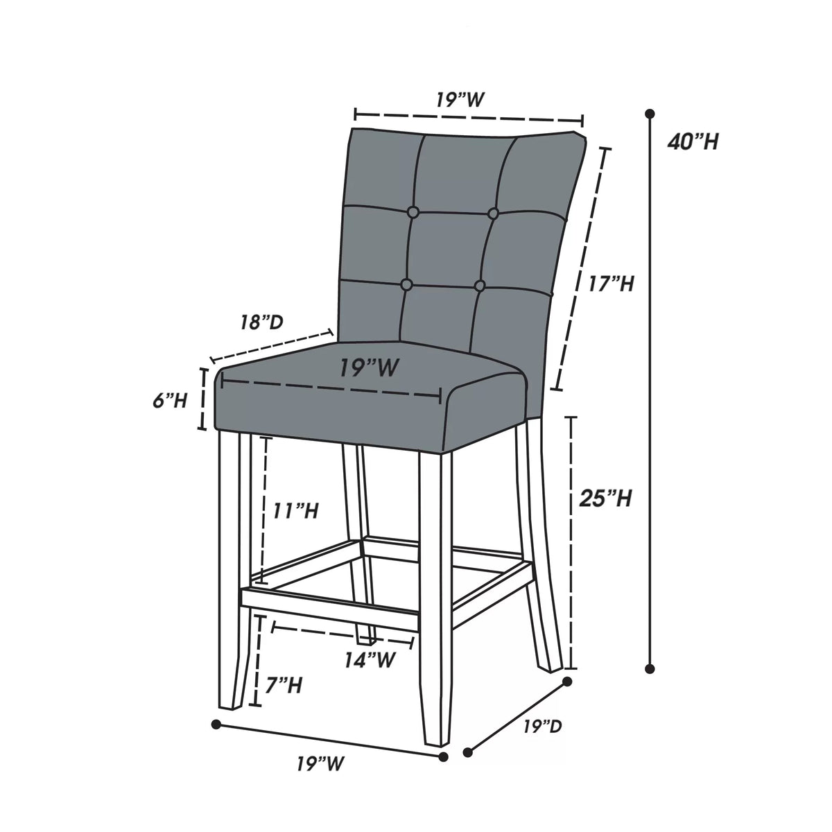6-Seats Counter Height Dining Set