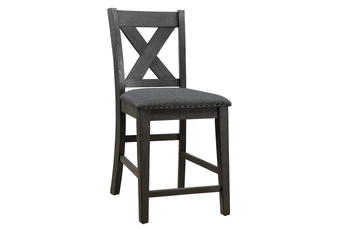 Casual Counter Height Table Casual-Side Shelf Storage (Table + Chairs + 2 Counter Stool)