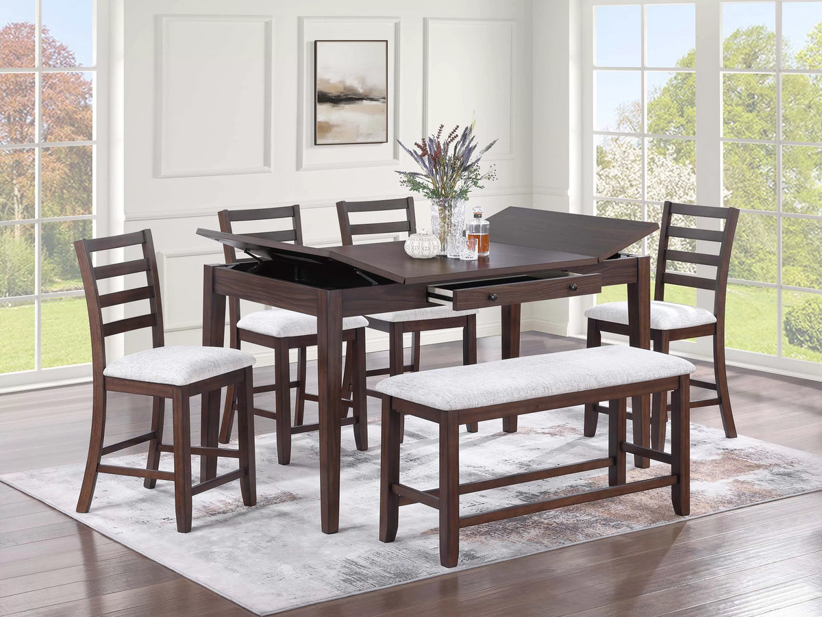 6-Seats Counter Height Dining Set
