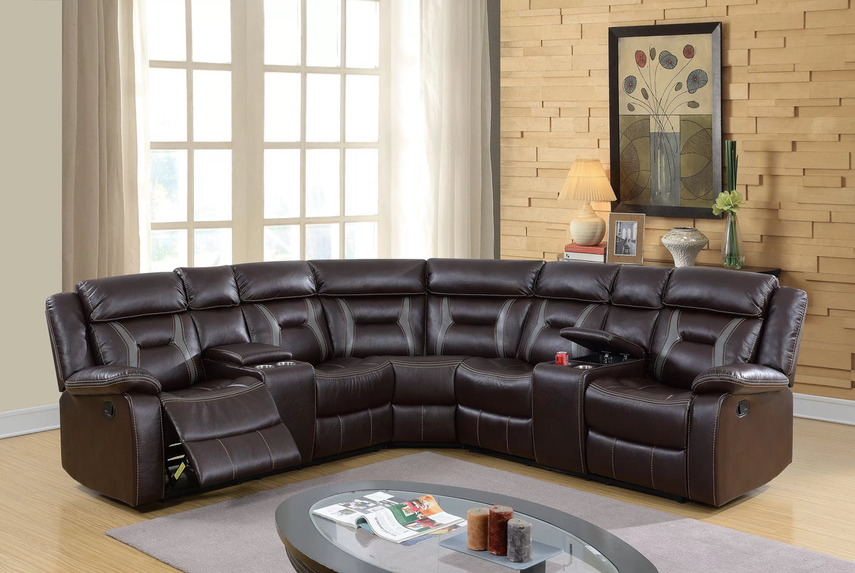 Manual & Power Mechanism Reclining Sectional Sofa