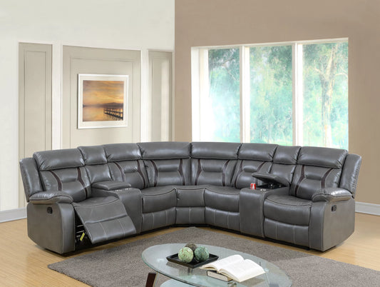 Manual & Power Mechanism Reclining Sectional Sofa