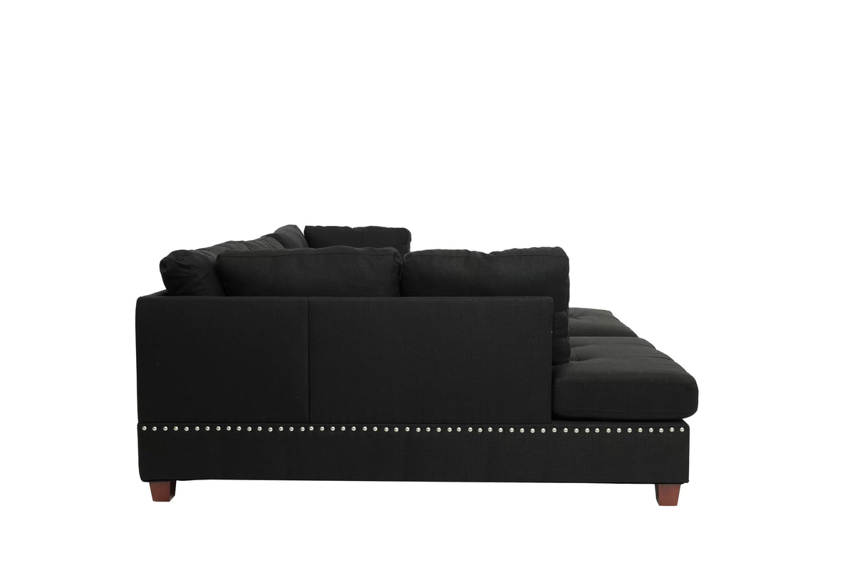 3-Pieces Reversible Sectional Sofa Set