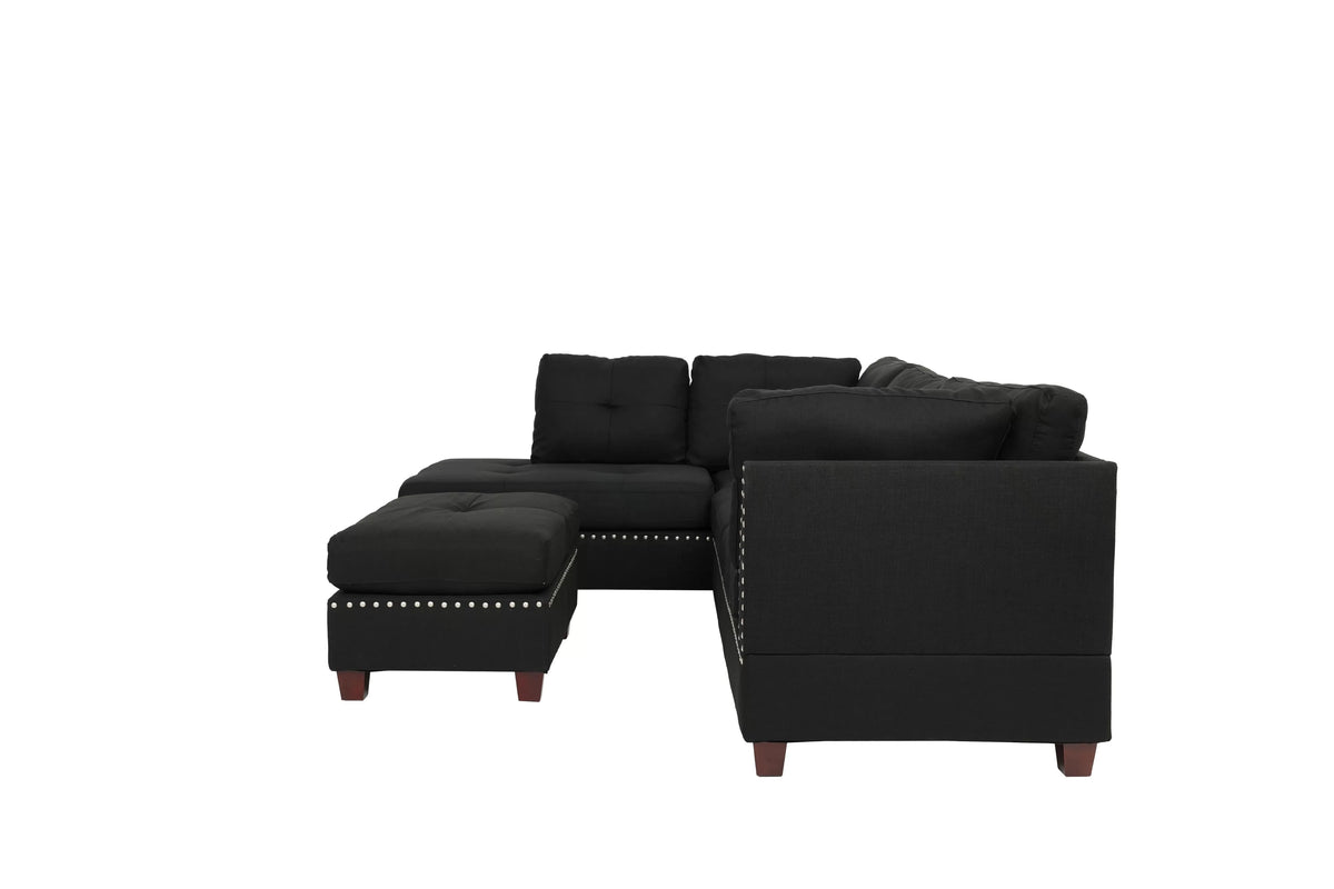 3-Pieces Reversible Sectional Sofa Set