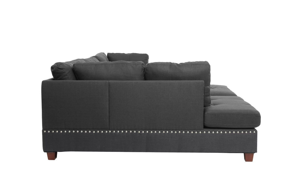 3-Pieces Reversible Sectional Sofa Set