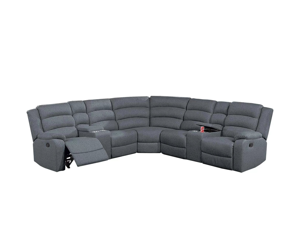 Manual Mechanism Reclining Sectional Sofa