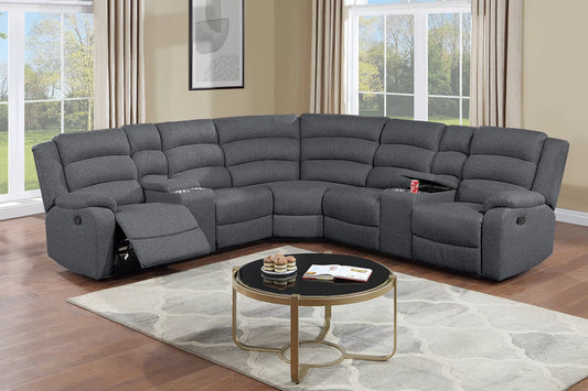Manual Mechanism Reclining Sectional Sofa