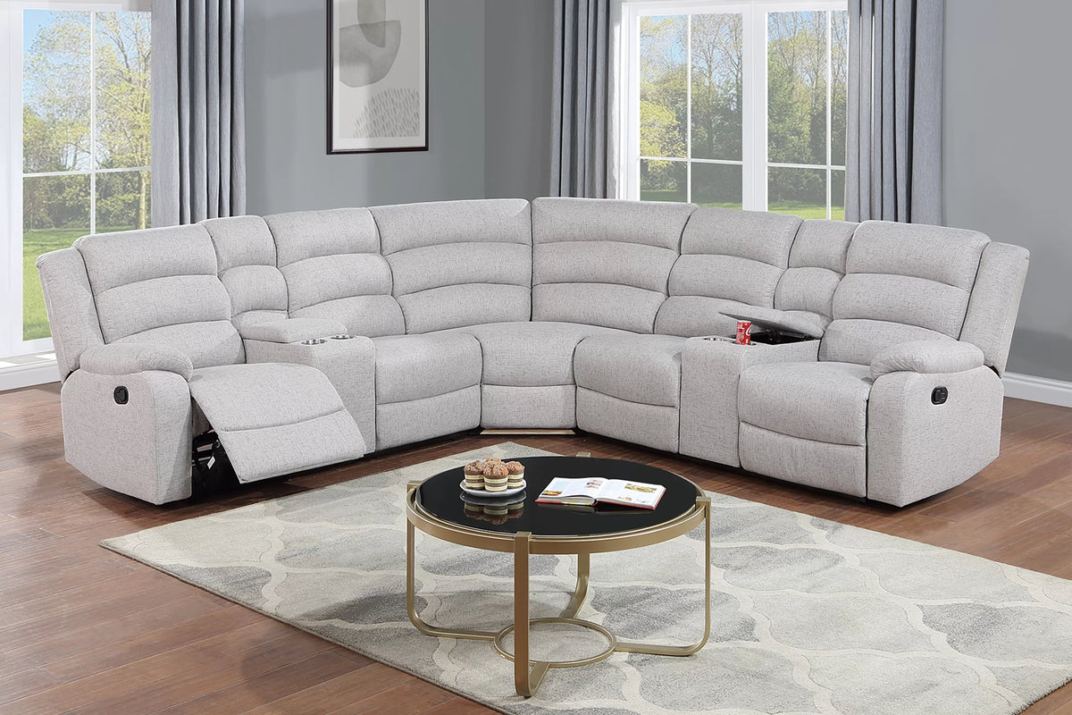 Manual Mechanism Reclining Sectional Sofa