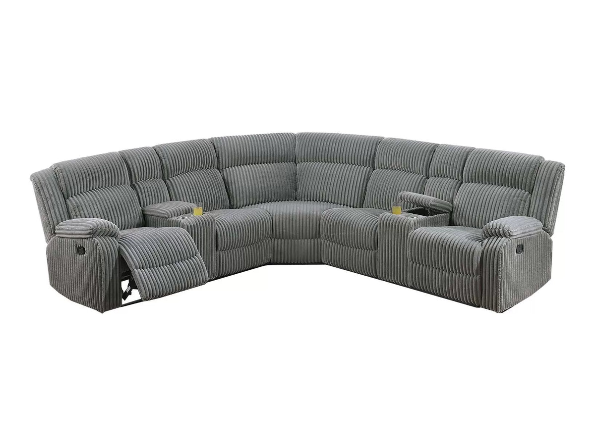 Manual & Power Mechanism Reclining Sectional Sofa