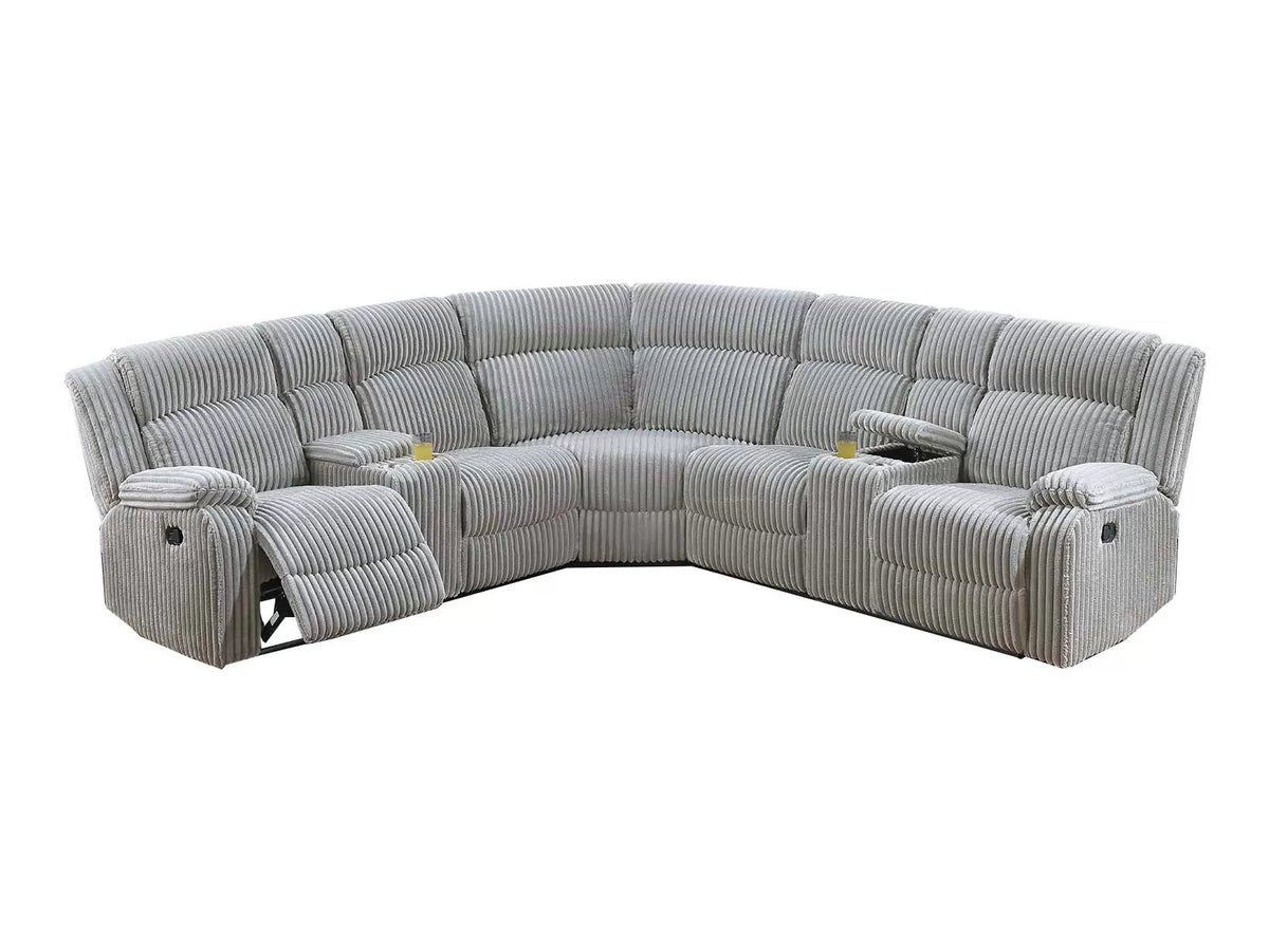 Manual & Power Mechanism Reclining Sectional Sofa