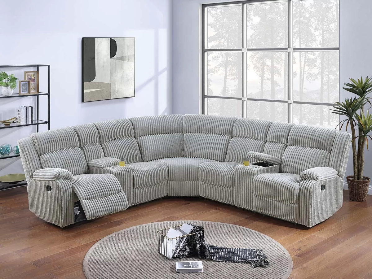 Manual & Power Mechanism Reclining Sectional Sofa