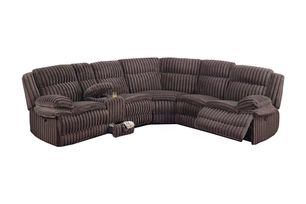 Manual & Power Mechanism Reclining Sectional Sofa