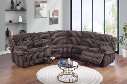 Manual & Power Mechanism Reclining Sectional Sofa