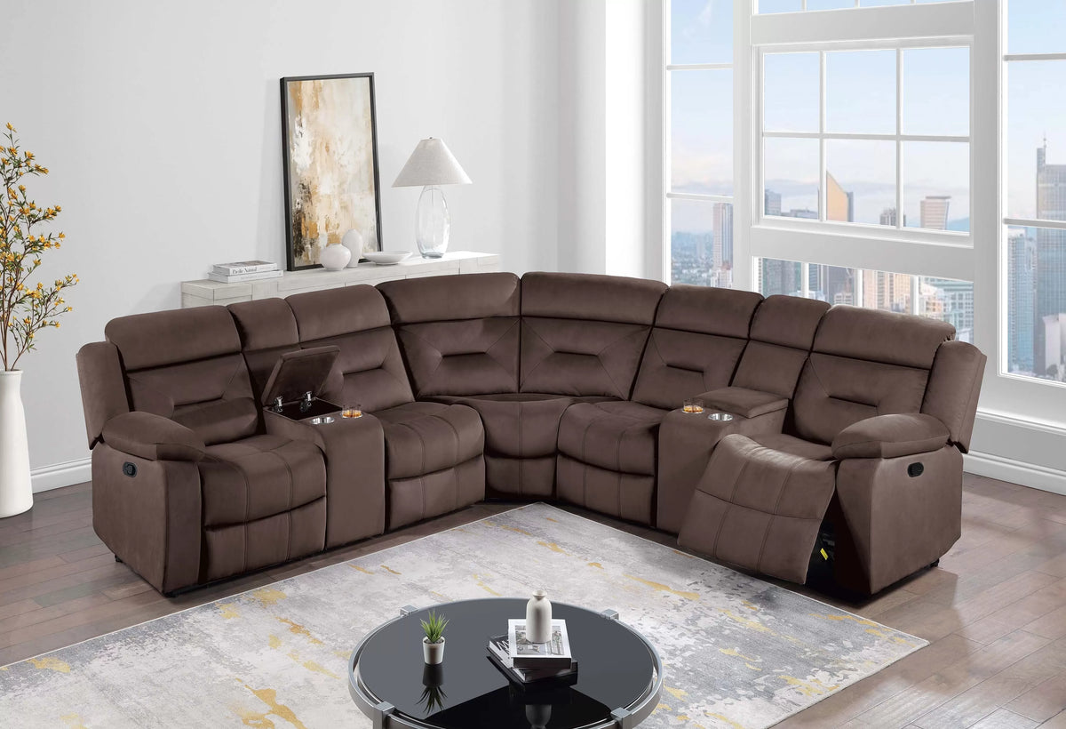 Manual & Power Mechanism Reclining Sectional Sofa