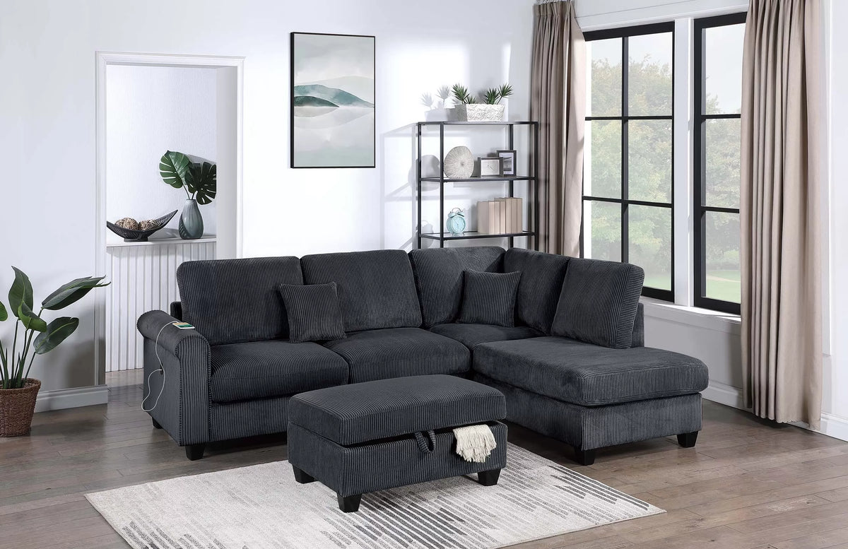 3-Pieces Sectional Sofa Set