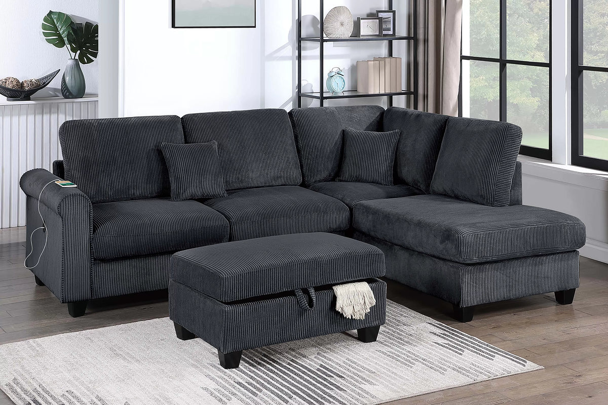 3-Pieces Sectional Sofa Set