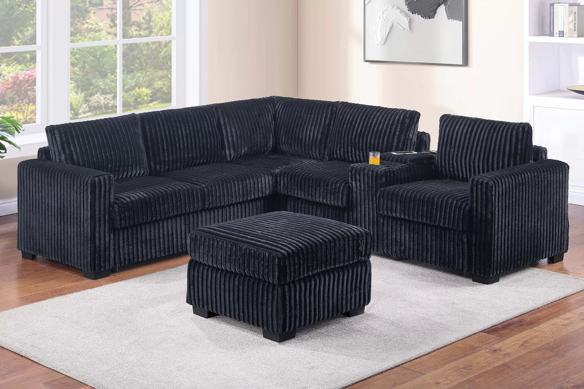 4-Pieces Reversible Sofa Set