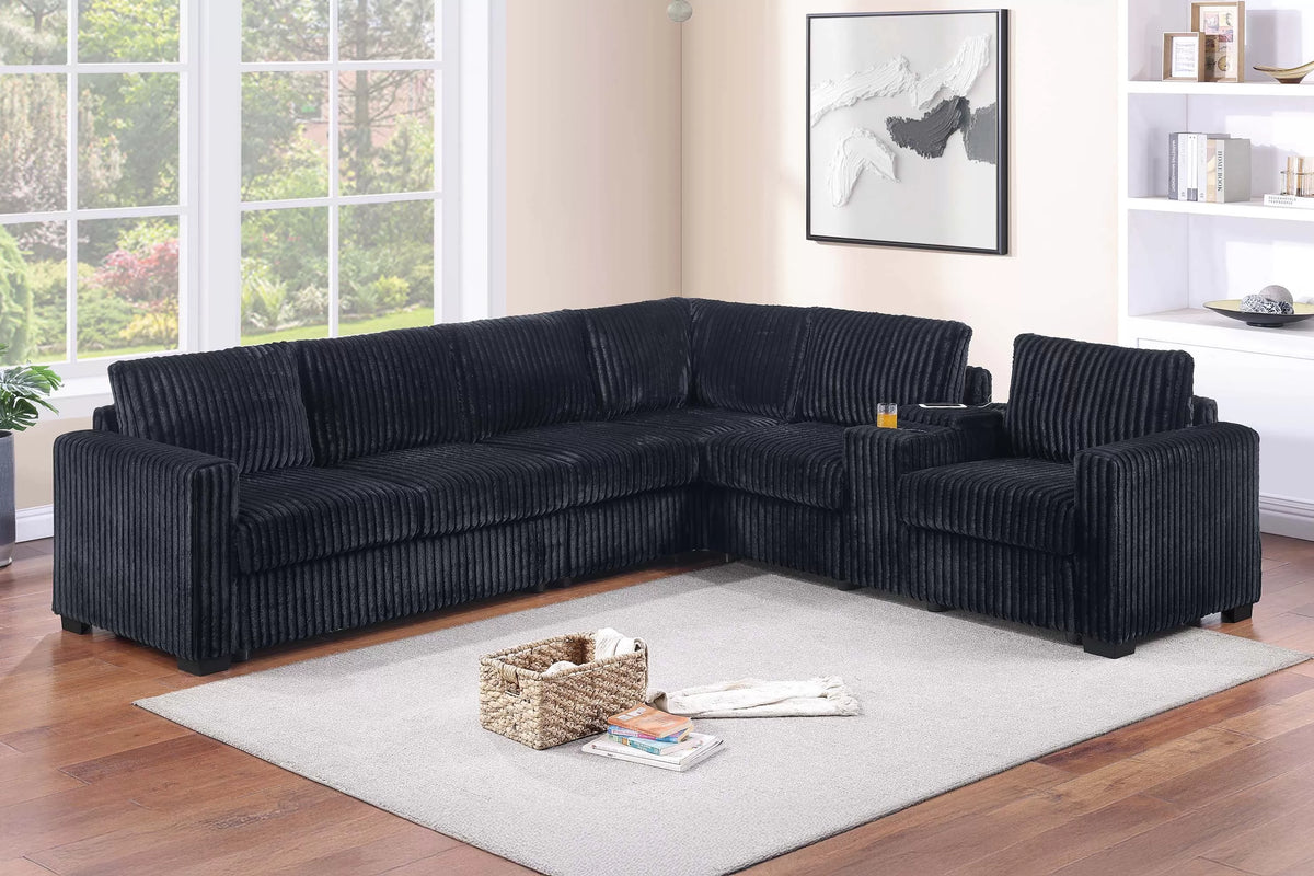 4-Pieces Reversible Sectional Sofa