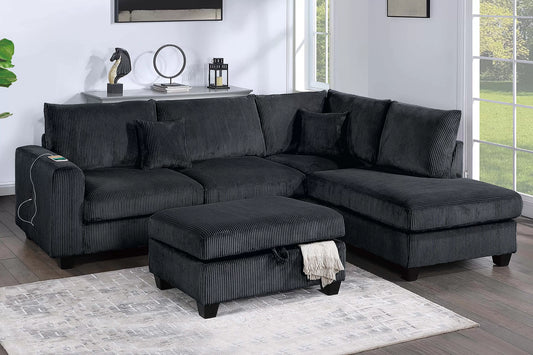 3-Pieces Sectional Sofa Set