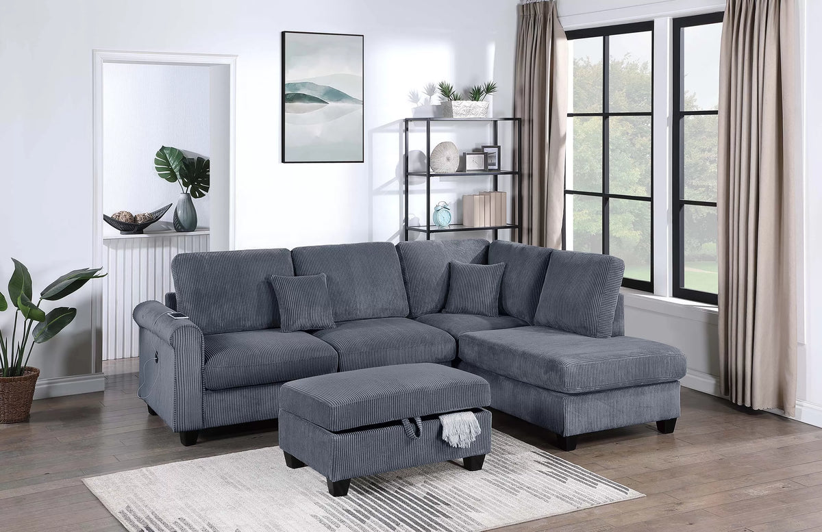 3-Pieces Sectional Sofa Set