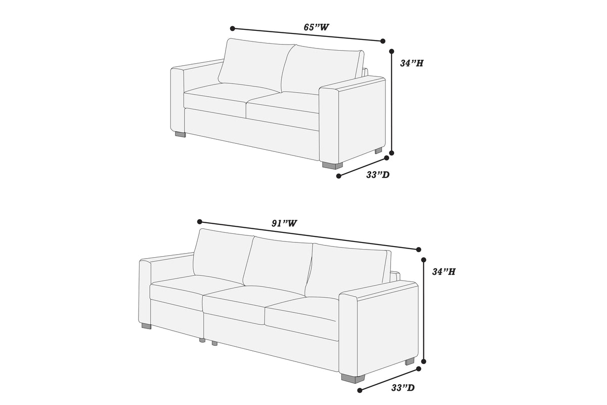 2-Pieces Sofa Set