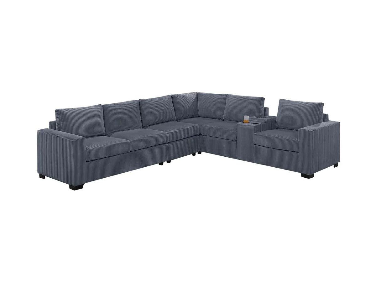 4-Pieces Reversible Sectional Sofa