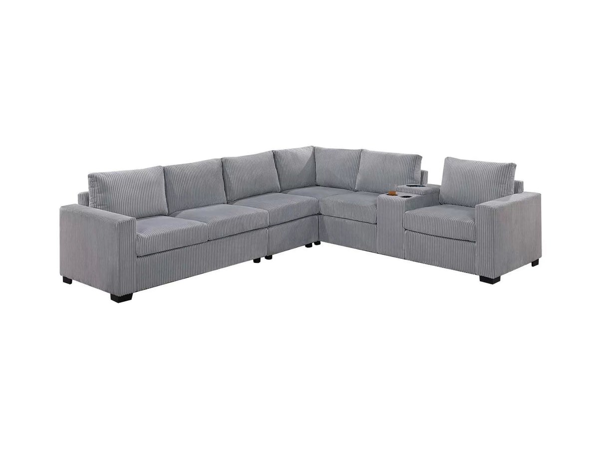 4-Pieces Reversible Sectional Sofa