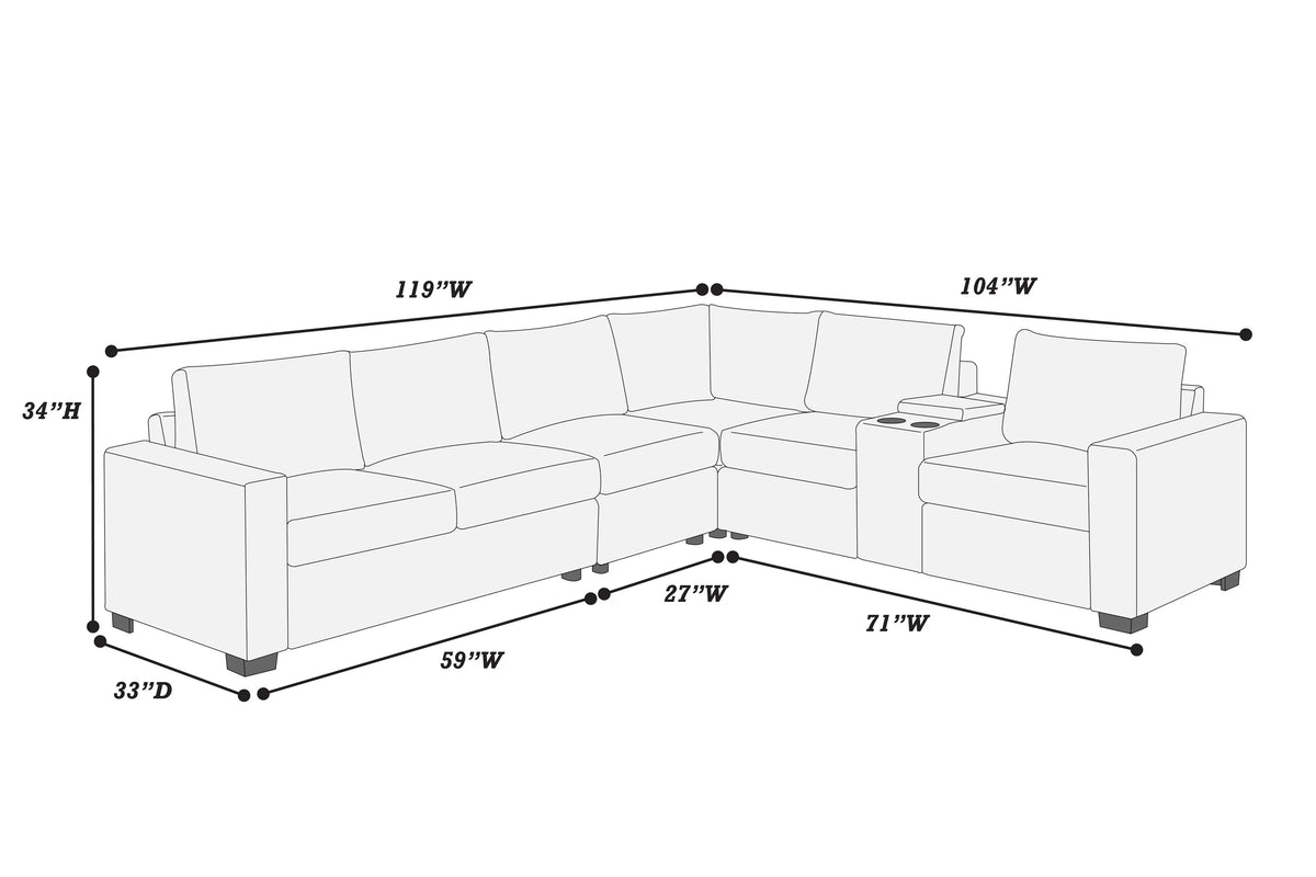 4-Pieces Reversible Sectional Sofa