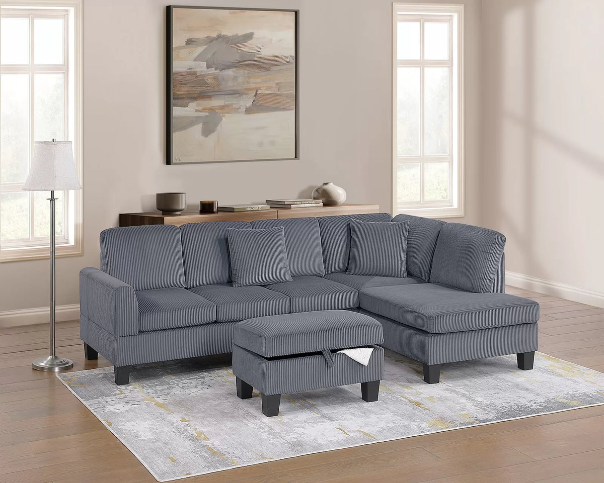 3-Pieces Sectional Sofa Set