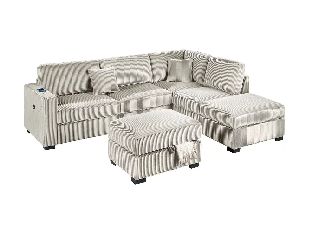 3-Pieces Reversible Sectional Sofa Set