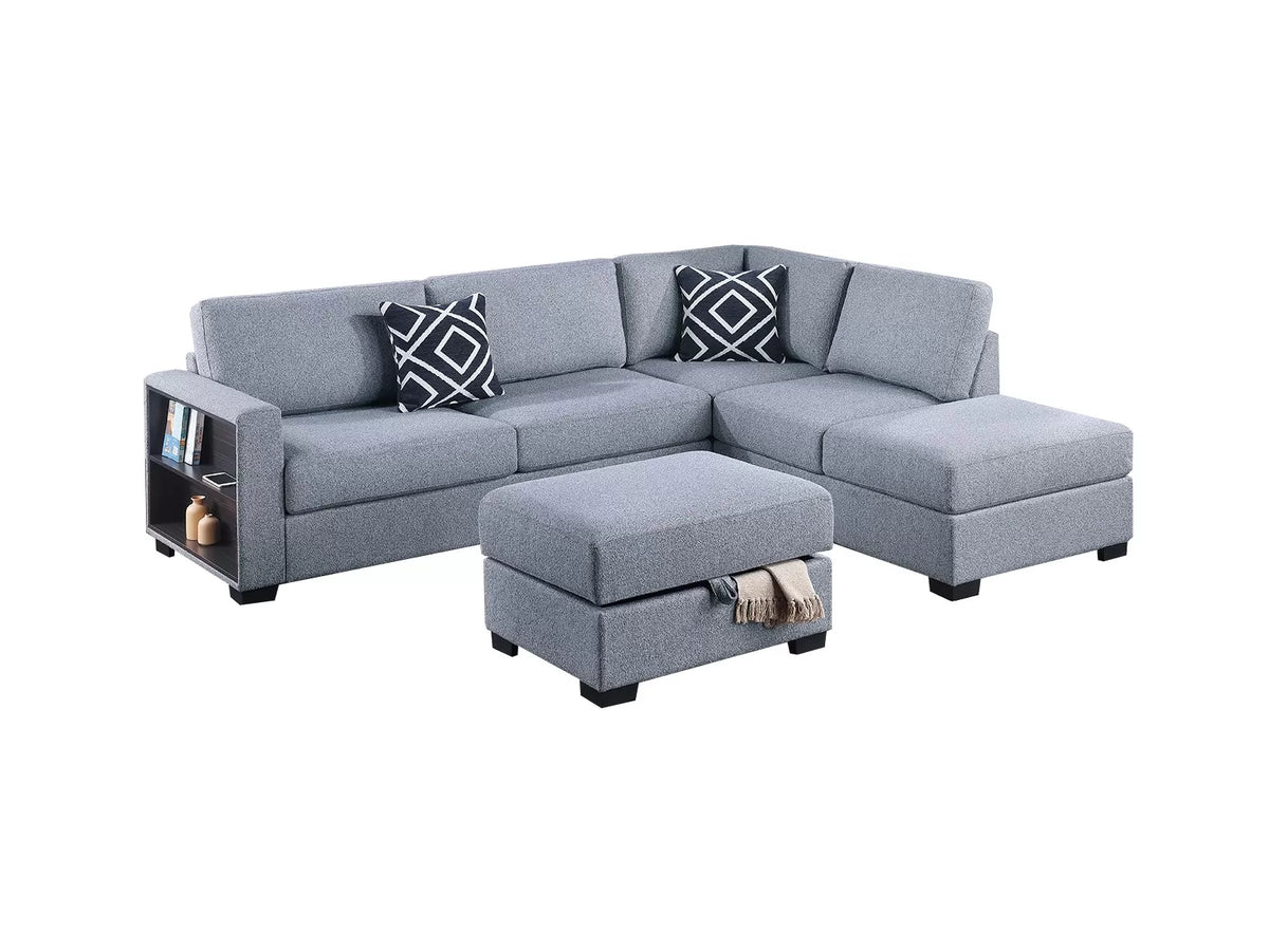 3-Pieces Reversible Sectional Sofa Set