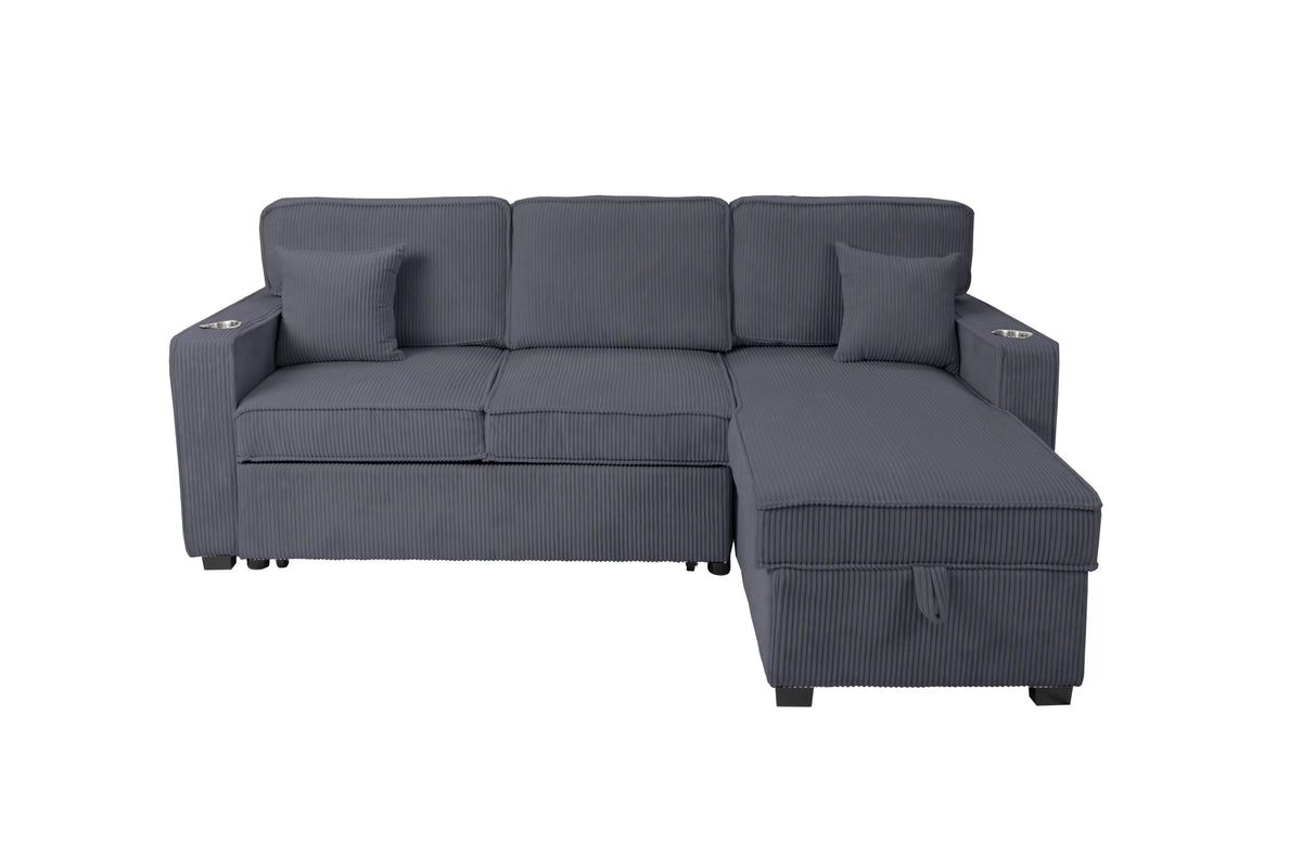 2-Pieces Reversible Convertible Sectional Sofa