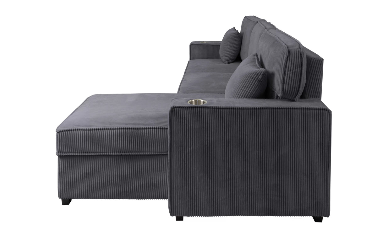 2-Pieces Reversible Convertible Sectional Sofa