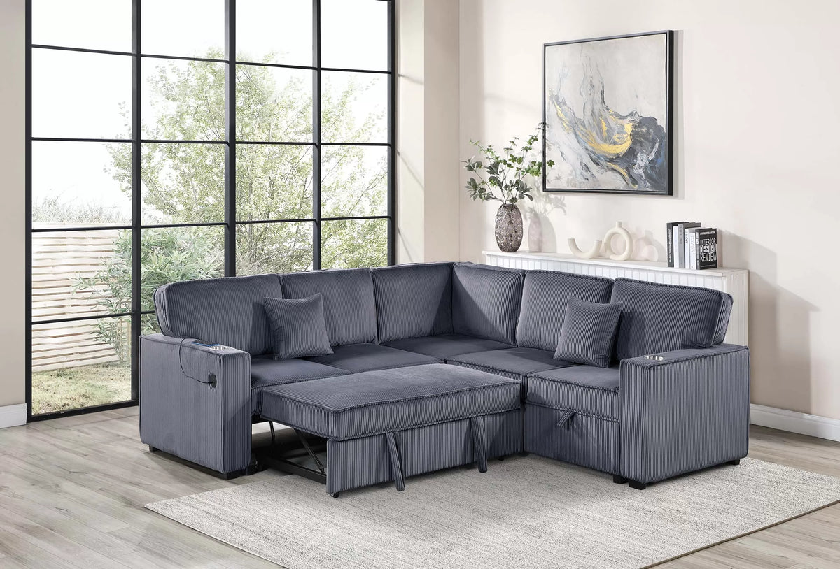 3-Pieces Reversible Convertible Sectional Sofa