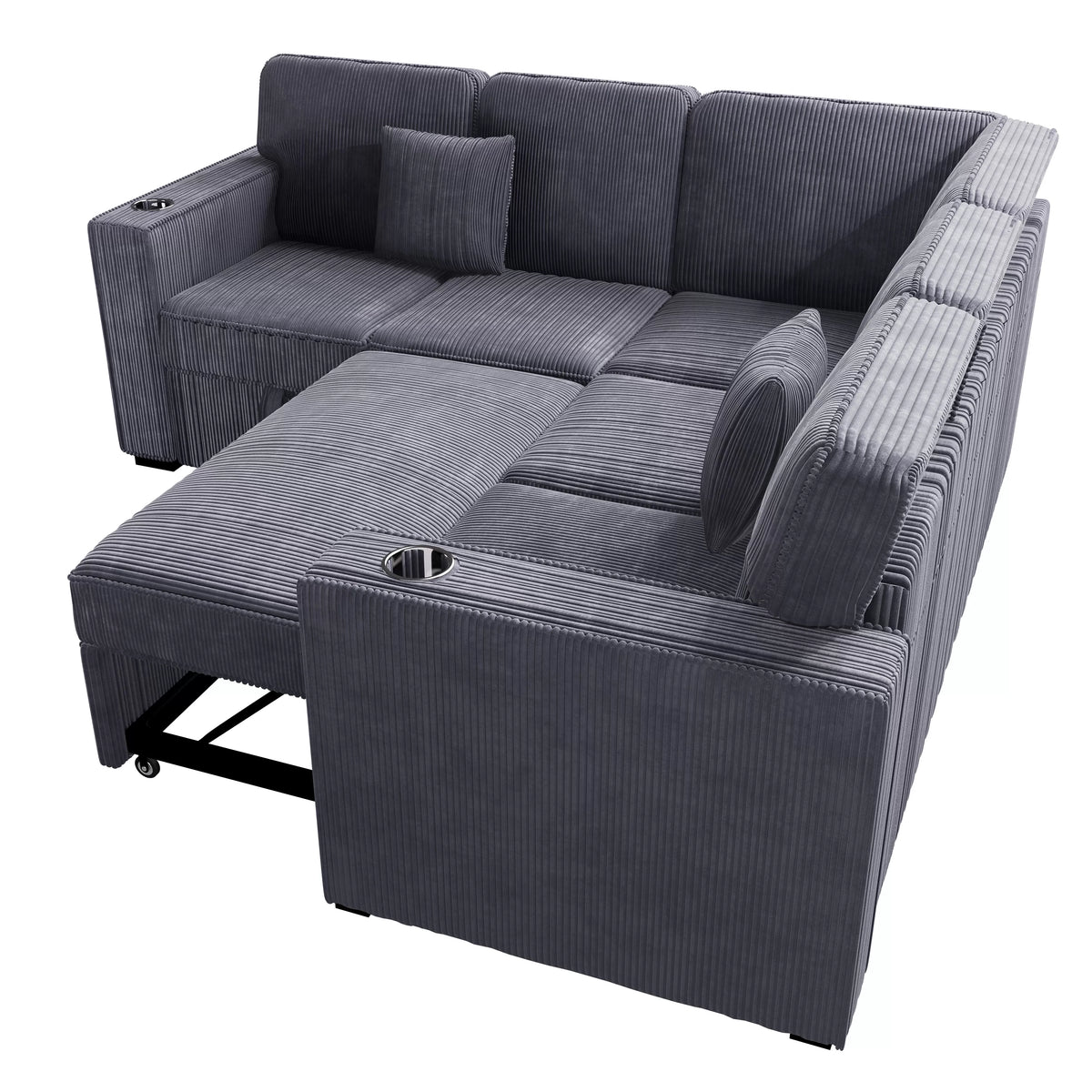 3-Pieces Reversible Convertible Sectional Sofa